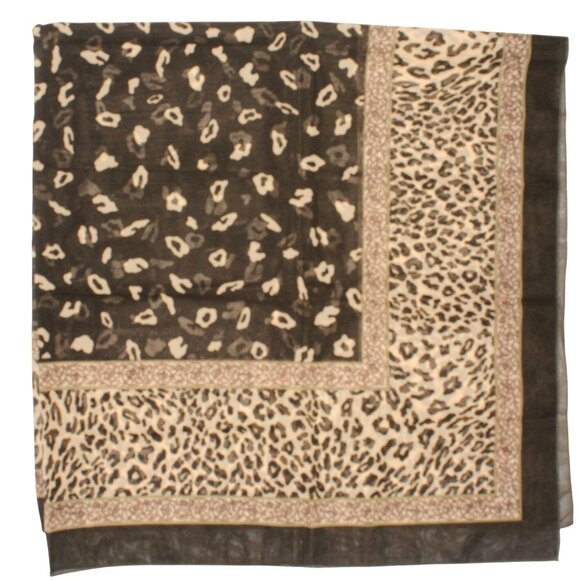 Akel Multicolor Animal Print Jacquard Style Polyester Square Scarf Neckerch - Picture 4 of 7